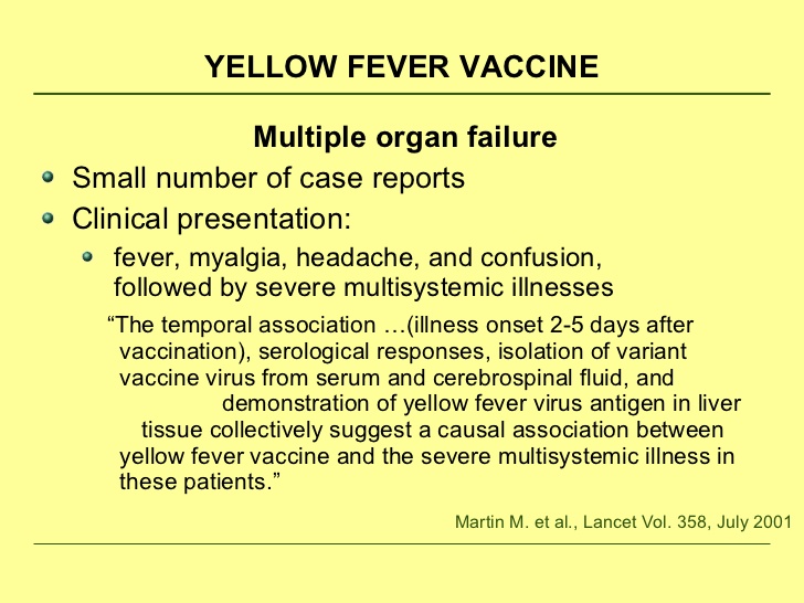 Yellow Fever Vaccine Immune Reaction - NutriMedical